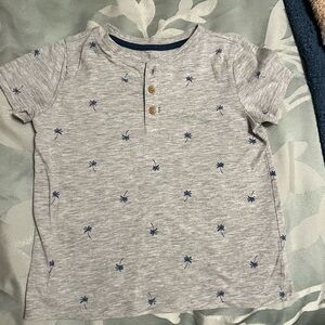 True Craft  4T Gray Palm Print Henley Tee boys